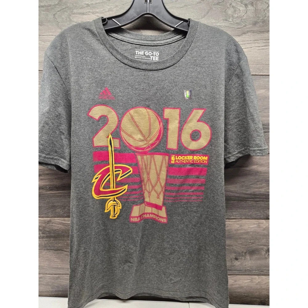 Adidas Cleveland Cavaliers 2016 NBA Champions Locker Room T Mens Medium Grey new